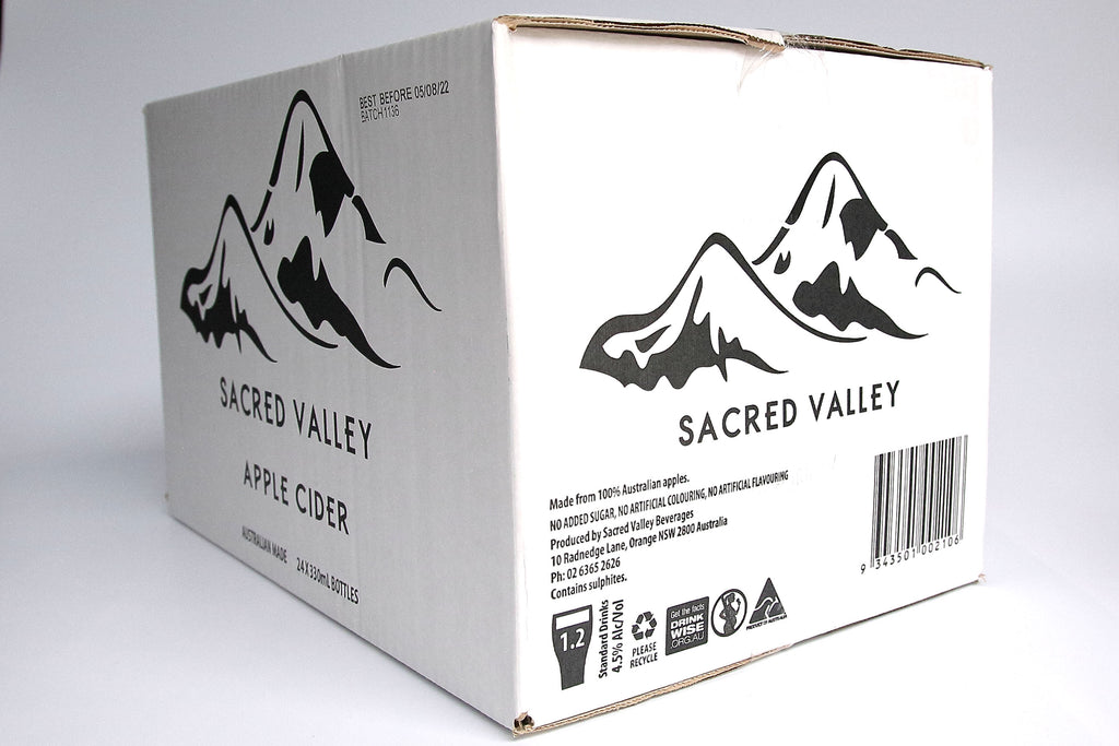 Sacred Valley Apple Cider - 24 bottles / 330ml (no added sugar) - SacredValley.com.au